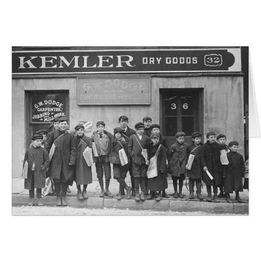 Delivering the Sunday Papers, 1909 Cards (Front Horizontal)