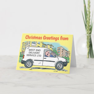 Delivery Business Name on Van Christmas Card
