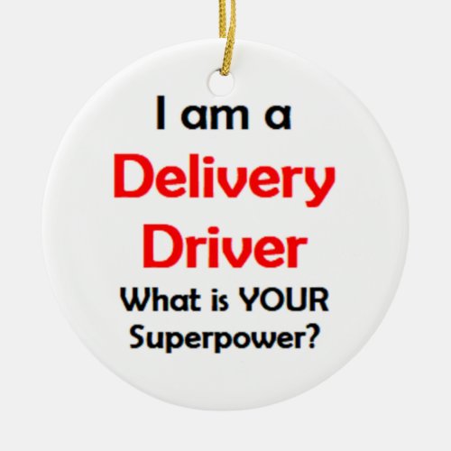 delivery driver ceramic ornament