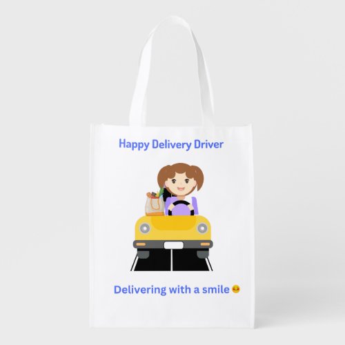Delivery Driver Happy Delivering T_Shirt Grocery Bag