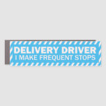 Delivery Driver I Make Frequent Stops Blue White Car Magnet at Zazzle