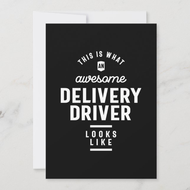 Delivery Driver Job Title Gift Invitation (Front)