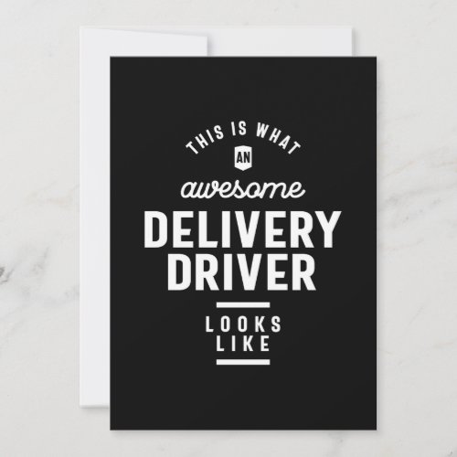 Delivery Driver Job Title Gift Thank You Card
