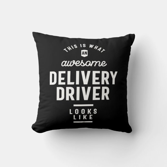 Delivery Driver Job Title Gift Throw Pillow (Front)