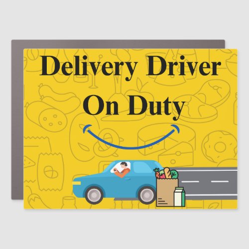 Delivery Driver on Duty Spark Uber Dash Car Magnet