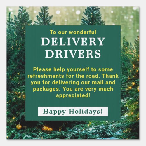 Delivery Driver Snack Basket Pine Forest Sign