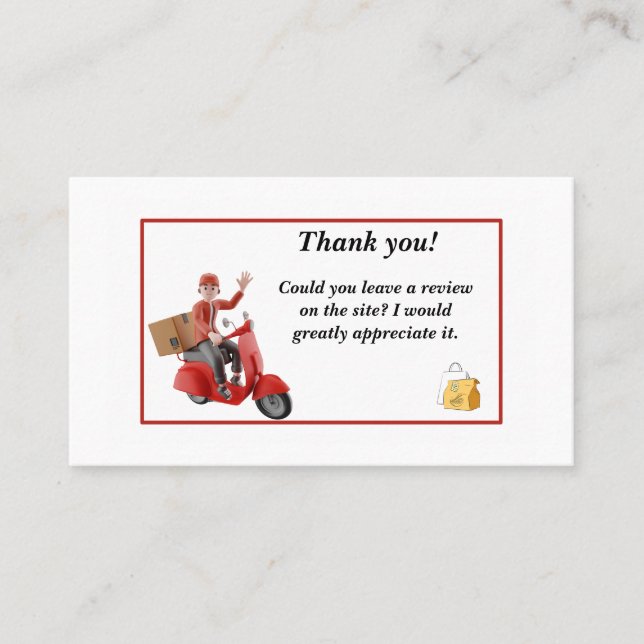 Delivery Driver Thank you  Business Card (Front)