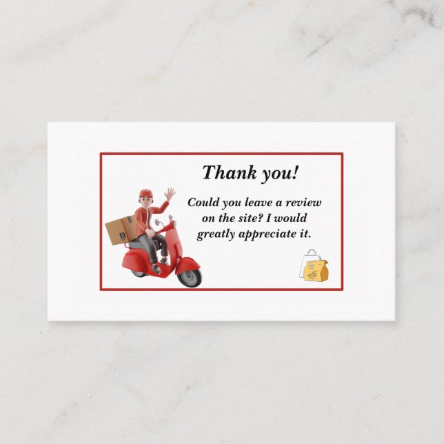  Delivery Driver Thank you  Business Card (Front)