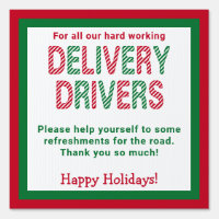 Delivery Driver Thank You Candy Stripe Red & Green
