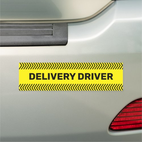 Delivery Driver Yellow and Black Car Magnet