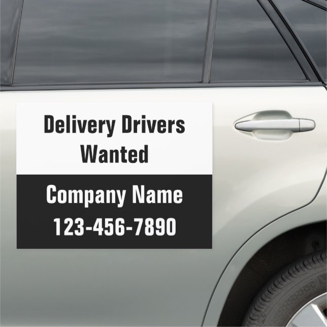 Delivery Drivers Wanted Company Name Phone Number Car Magnet (In Situ)