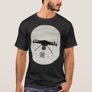 Delivery drone quadrocopter drone pilot pizza moon T-Shirt
