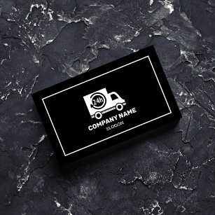 Delivery Fast Modern Black & White Professional Business Card