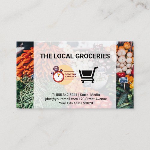 Delivery Food Service  Farmers Market Business Card