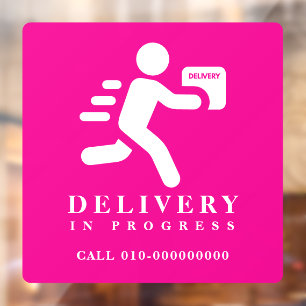 Delivery In Progress Parcel Package Car Truck Van Window Cling