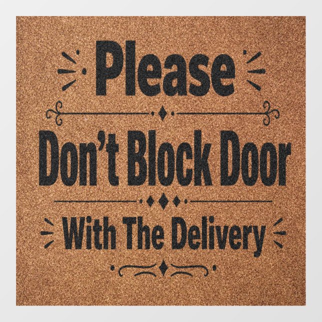 Delivery Instructions Window Cling (Sheet)
