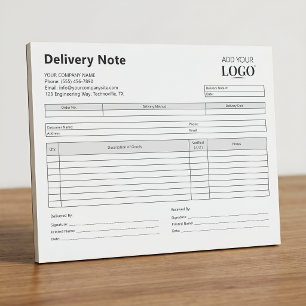 Delivery Note Template Custom Logo Form