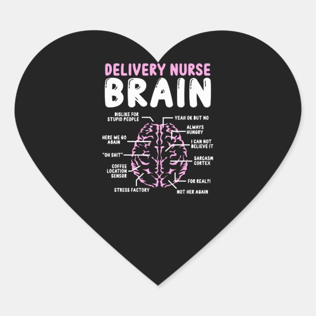 Delivery Nurse Accessoire Labor and Delivery Nurse Heart Sticker (Front)
