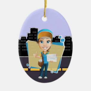 Delivery Person / Courier - SRF Ceramic Ornament