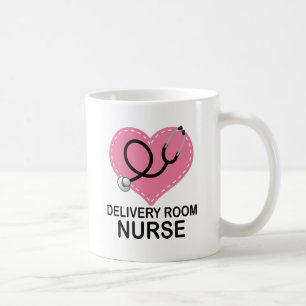 Delivery Room Nurse Heart Stethoscope Coffee Mug