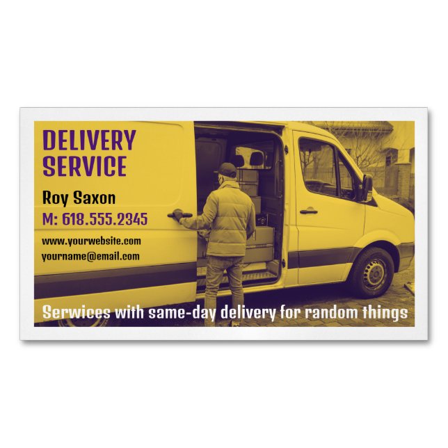Delivery service |  Courier Business Card Magnet (Front)