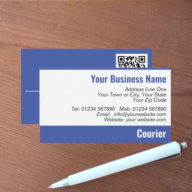 Delivery Service Courier QR Code Business Card (Creator Uploaded)