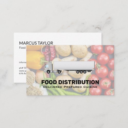 Delivery Services  Semi Truck  Produce  Business Card