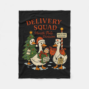 Delivery Squad Labor And Delivery Nurse Christmas Fleece Blanket