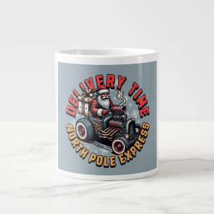 Delivery Time Santa Christmas Hot Rod Giant Coffee Mug