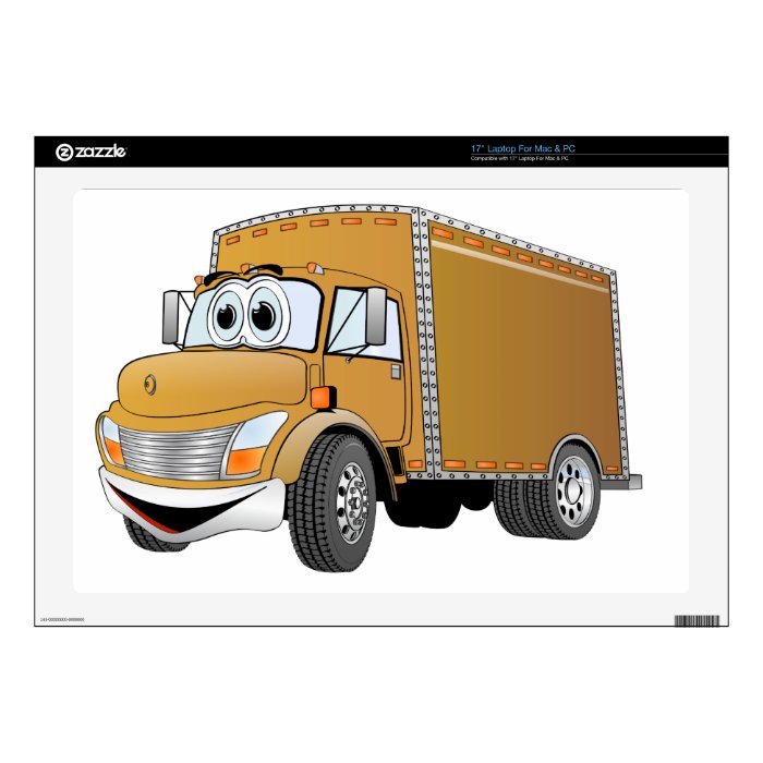 Delivery Truck (color) Cartoon Decal For 17" Laptop