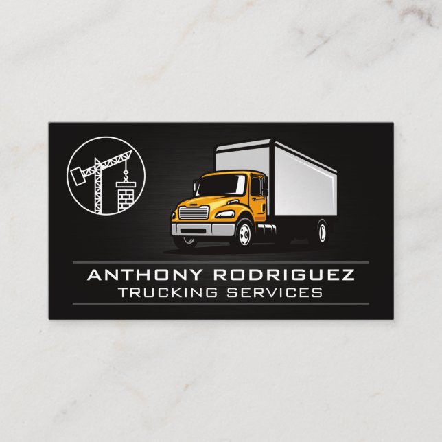 Delivery Truck | Crane | Construction Business Card (Front)