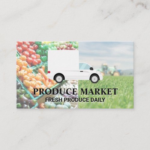 Delivery Truck  Grocery Store Produce Business Card