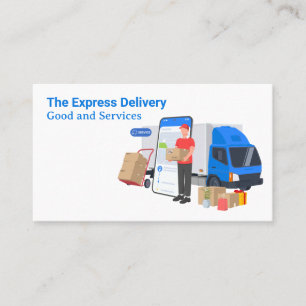 Delivery Truck Services   Package Driver Business Card