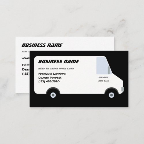 Delivery Van Black Business Card
