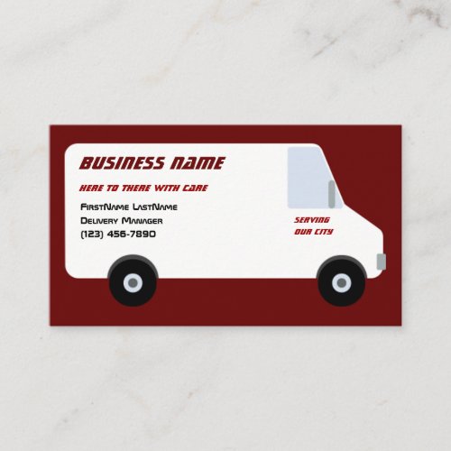 Delivery Van Brick Red Business Card