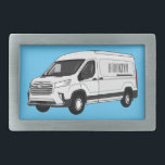 Delivery van cartoon illustration belt buckle<br><div class="desc">Delivery van cartoon illustration</div>
