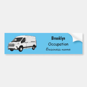 Delivery van cartoon illustration bumper sticker