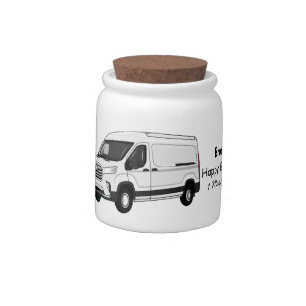 Delivery van cartoon illustration candy jar