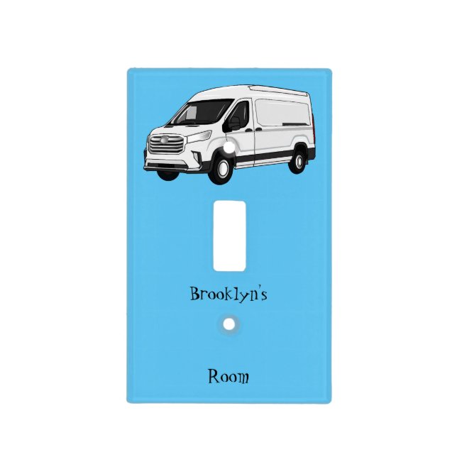Delivery van cartoon illustration light switch cover (Front)