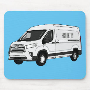 Delivery van cartoon illustration mouse pad