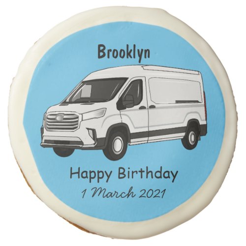 Delivery van cartoon illustration sugar cookie