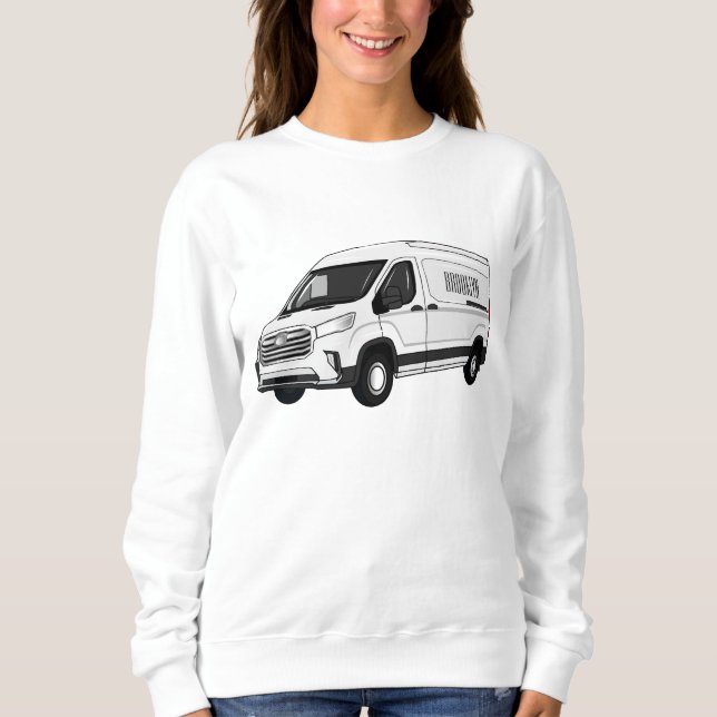 Delivery van cartoon illustration sweatshirt (Front)