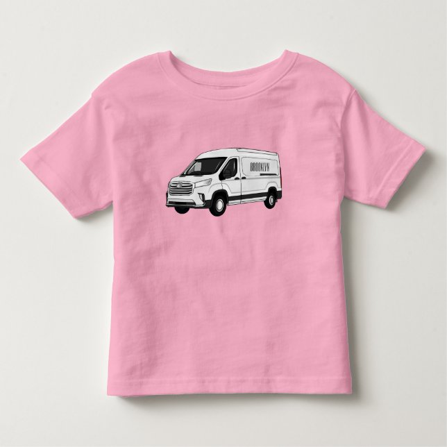 Delivery van cartoon illustration toddler t-shirt (Front)