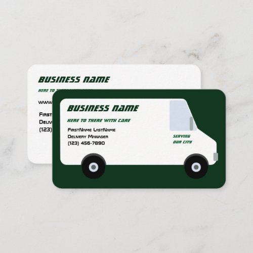 Delivery Van Green Business Card
