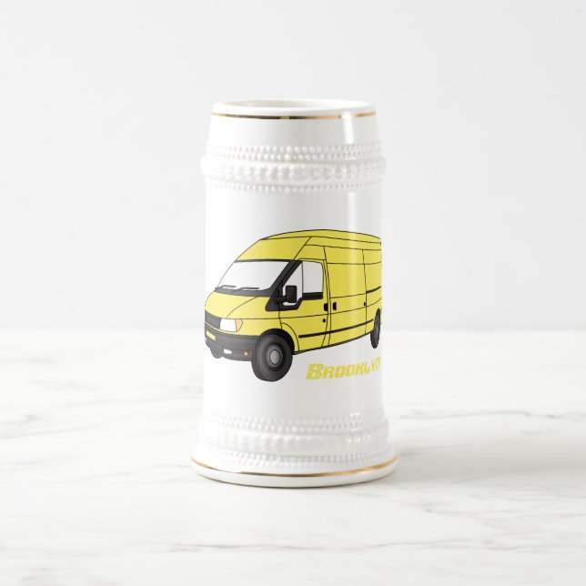 Delivery van illustration beer stein (Center)
