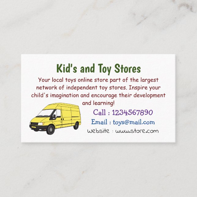 Delivery van illustration business card (Front)