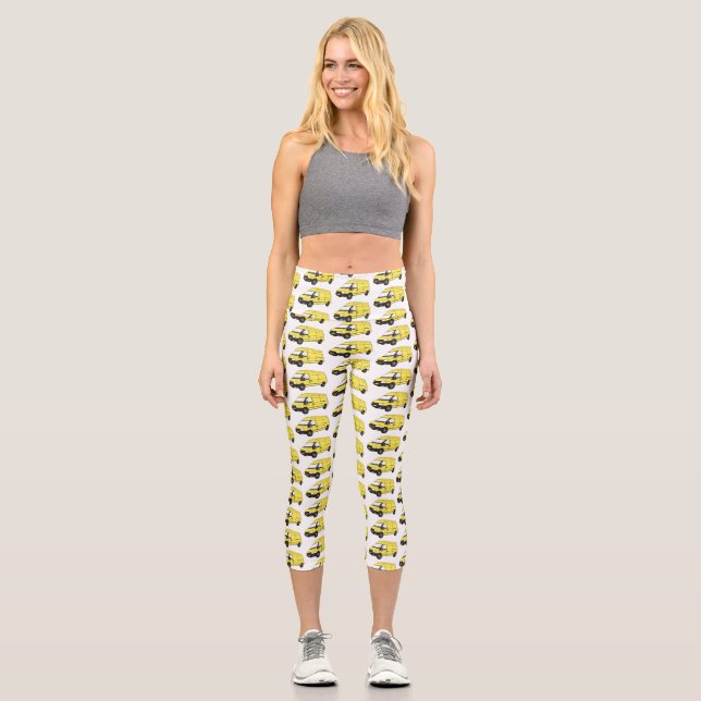 Delivery van illustration capri leggings (Front)