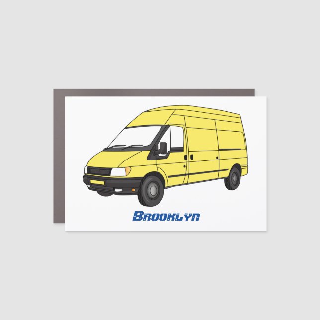 Delivery van illustration car magnet (Front)