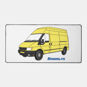 Delivery van illustration  desk mat