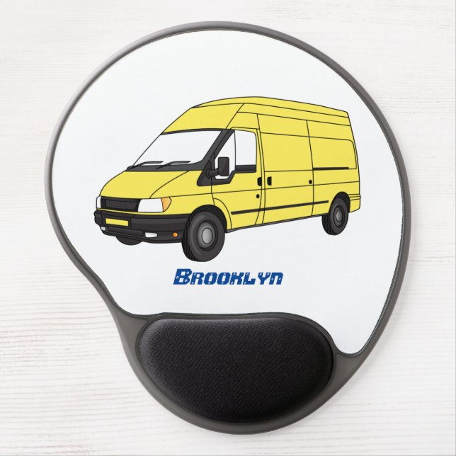 Delivery van illustration  gel mouse pad (Front)